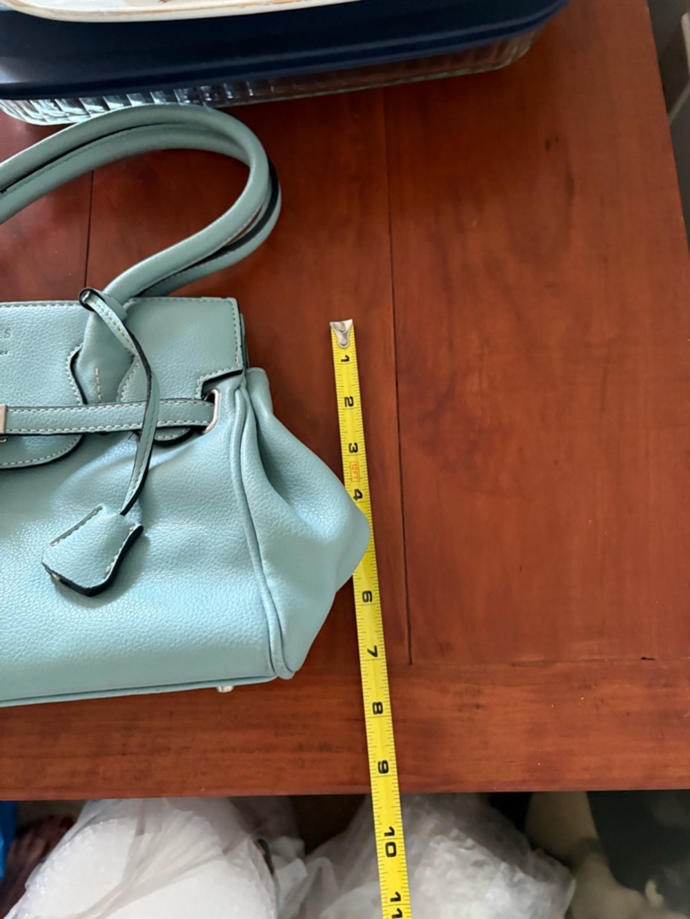 Sage Green Structured Satchel Top Handle Bag Minimal premium Luxury Purse - Picture 8 of 12